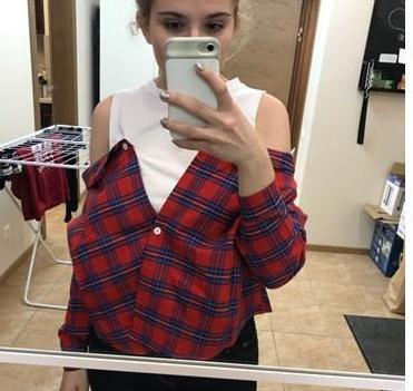 Женская рубашка в клетку